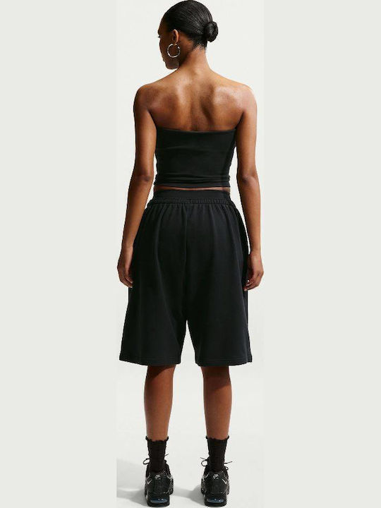 French Terry Bermude Sport Pentru Femei Din Prosop Negru