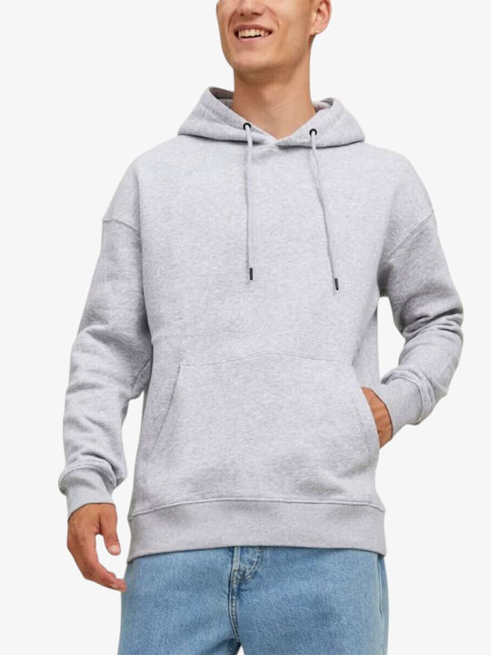 Φούτερ με Κουκούλα Light Grey Melange
