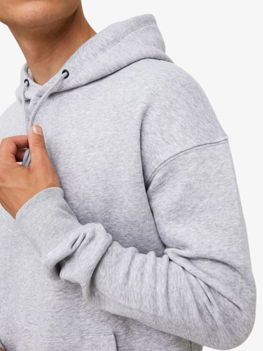 Φούτερ με Κουκούλα Light Grey Melange
