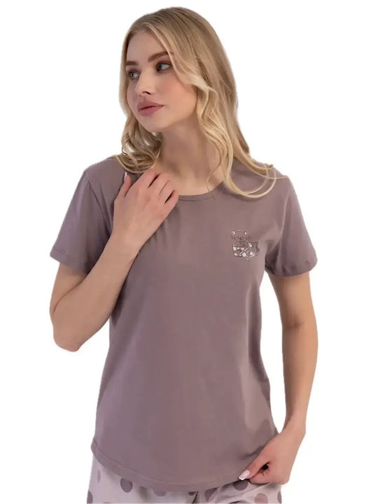 Vienetta Secret Summer Women's Pink Pyjama Set