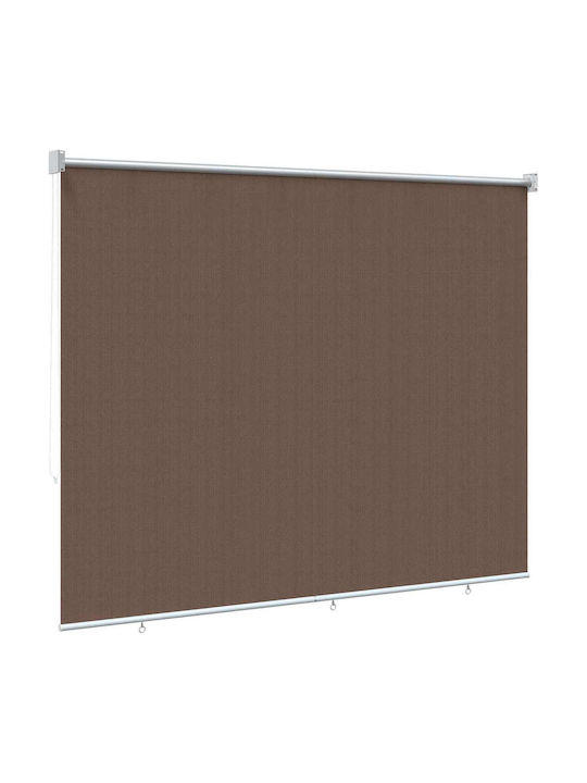 vidaXL Πλαϊνό Ρολό Σκίασης Βεράντας με Led Καφέ 1.6x2.3m
