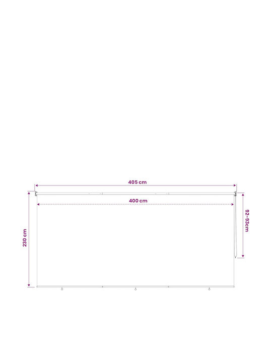 vidaXL Πλαϊνό Ρολό Σκίασης Βεράντας με Led Καφέ 4x2.3m