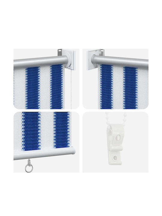 vidaXL Πλαϊνό Ρολό Σκίασης Βεράντας με Led Μπλε 2.45x1.4m