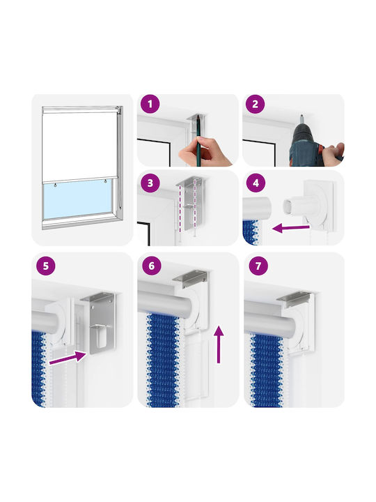 vidaXL Rola De Protecție Solară Sideway Pentru Terasă Cu LED Albastră 2.25x2.3m