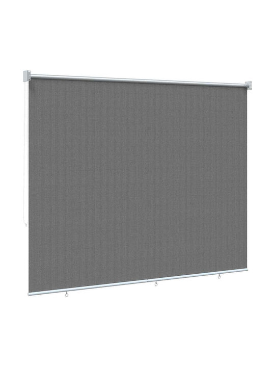 vidaXL Seitliches Sonnenschirm-Rolle für Terrasse mit LEDs Grau 2,2x1,4m