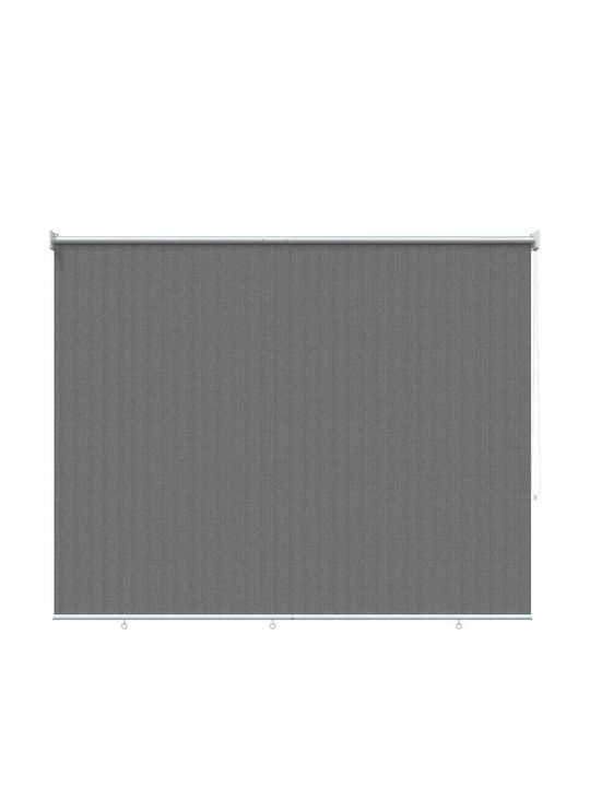 vidaXL Seitliches Sonnenschirm-Rolle für Terrasse mit LEDs Grau 2,2x1,4m