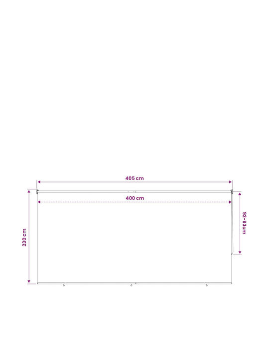 vidaXL Странична Роло Щора За Тераса С LED Синя 4.05x2.3m