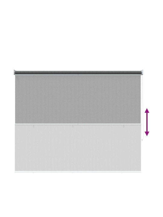 vidaXL Seitliches Sonnenschirm-Rolle für Terrasse mit LEDs Grau 2,2x1,4m