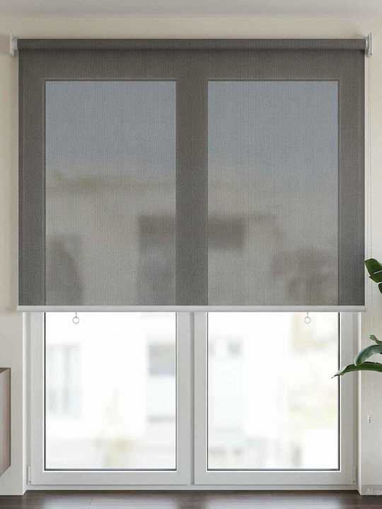 vidaXL Πλαϊνό Ρολό Σκίασης Βεράντας με Led Γκρι 0.6x2.3m