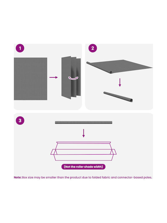 vidaXL Side Sunshade Roller For Terrace With LEDs Grey 2.4x1.4m