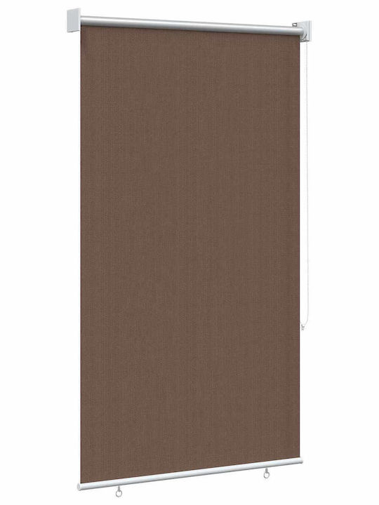vidaXL Side Sunshade Roller For Terrace With LEDs Brown 0.8x1.4m
