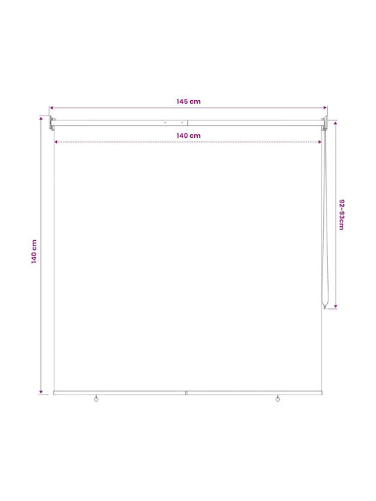 vidaXL Πλαϊνό Ρολό Σκίασης Βεράντας με Led Πράσινο 1.45x1.4m