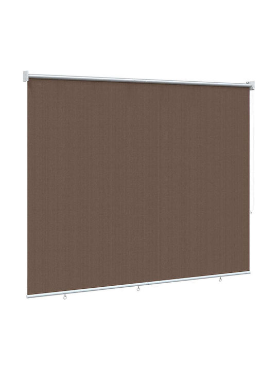 vidaXL Πλαϊνό Ρολό Σκίασης Βεράντας με Led Καφέ 1.4x2.3m