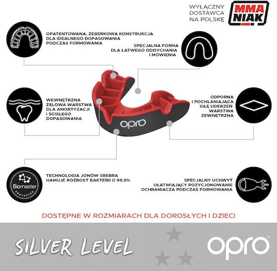 Opro Children's Mouthguard Silver Gen4 Black