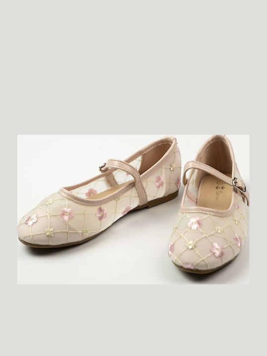 Kids Ballerinas with Hoop & Loop Closure Pink