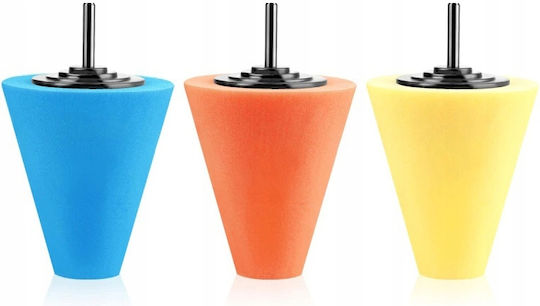 Set 3 Bureți De Polizare Conici Margini Mânere Evacuare 75 Mm