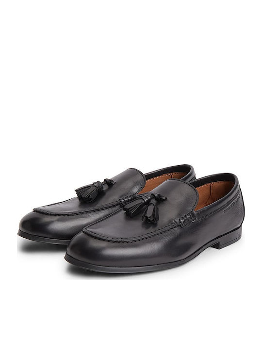 Tommy Hilfiger Mocasini Bărbați Din Piele În Culoare Neagră