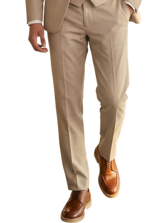 Men's Suit with Vest Beige