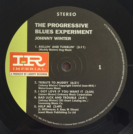 Johnny Winter Progressive Blues Experiment Vinyl