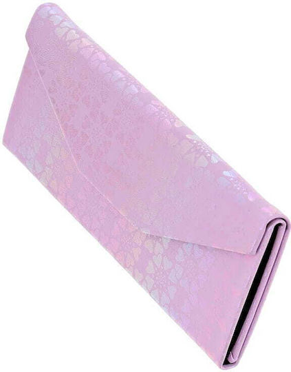 Foldable Triangle Glasses Case Heart Pattern Et-132d Purple
