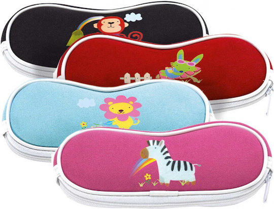 Case Eyeglasses Holder Children Red Zebra Sc-10c