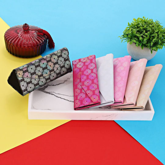 Foldable Triangular Glasses Case Et-133c Light Pink