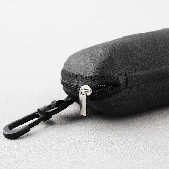 Red Suede Zipper Glasses Case Et-121a