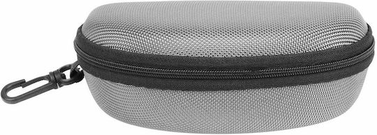 Glasses Case Zipper Pouch Carabiner Silver Color