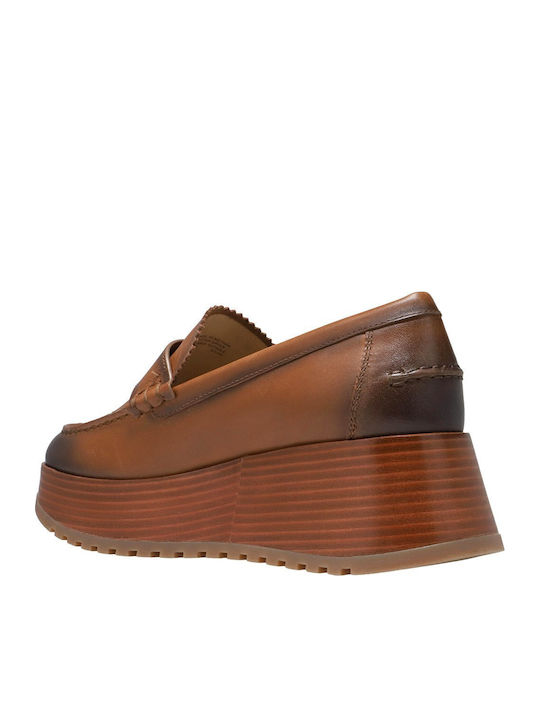 Δερμάτινα Γυναικεία Loafers σε Ταμπά Χρώμα
