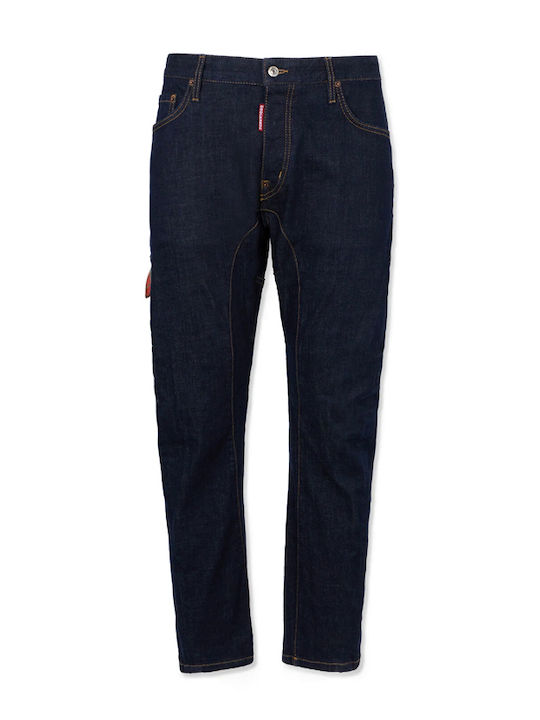 Biker Men's Jeans Pants with Skinny Fit Blue