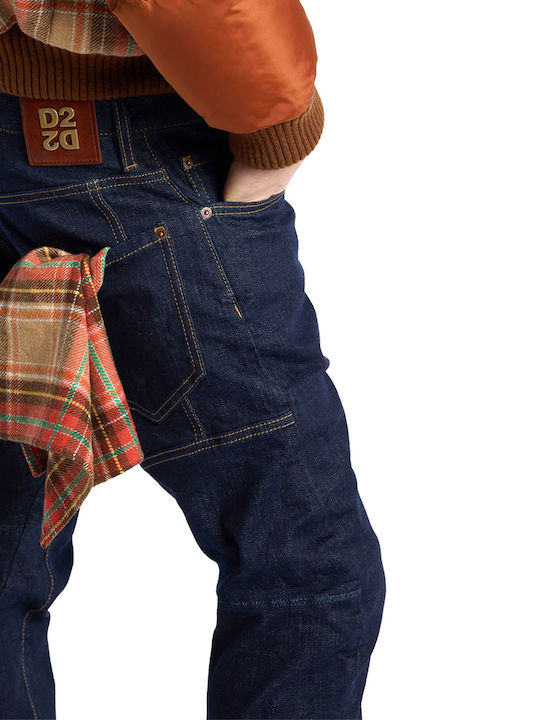 Biker Men's Jeans Pants with Skinny Fit Blue