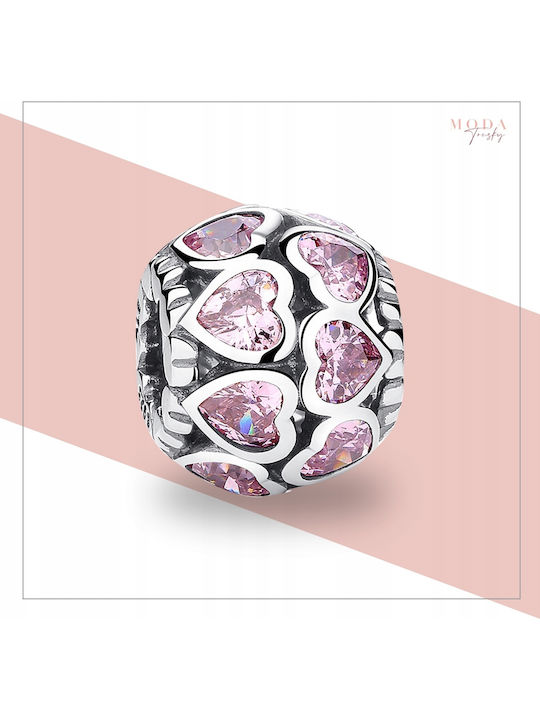 Pandora Charms Pendant Charms Pink Hearts Silver 925 Charms Trusky