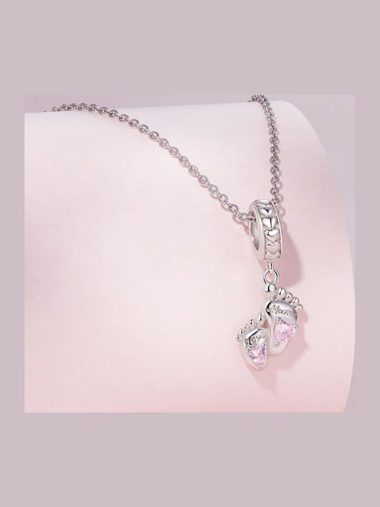 Pandora Charms Pendant Charms Heart Footprints 925 Silver Charms Trusky