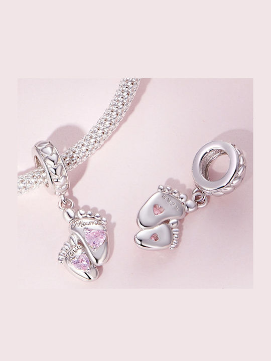 Pandora Charms Pendant Charms Heart Footprints 925 Silver Charms Trusky