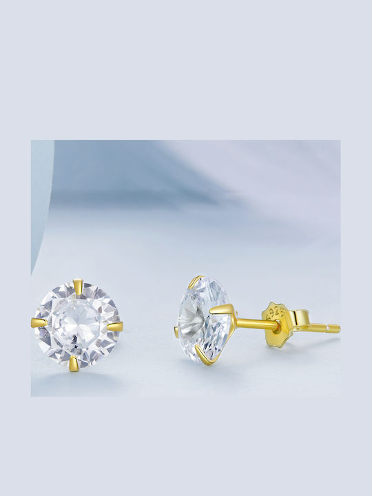 Trusky Silver Gold Plated Earrings with Stones