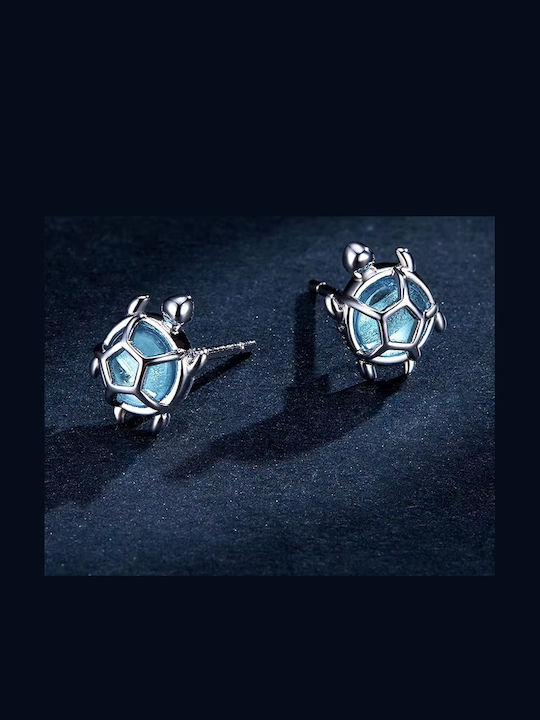 Trusky Set Earrings Made of Silver with Blue Stones