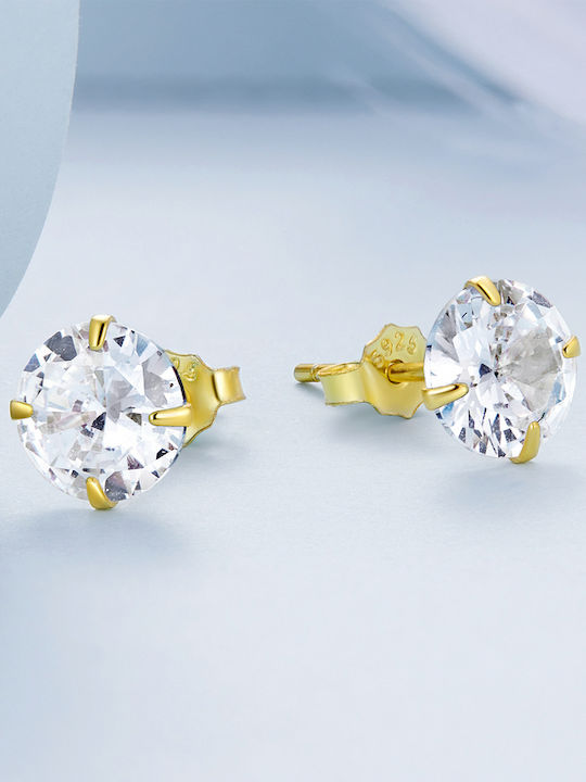 Trusky Silver Gold Plated Earrings with Stones