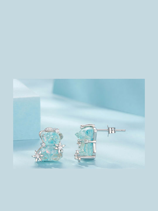 Trusky Verame Ohrringe aus Silber mit blauen Steinen