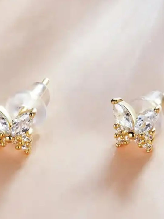 Gold Earrings Butterfly Earrings Silver S925