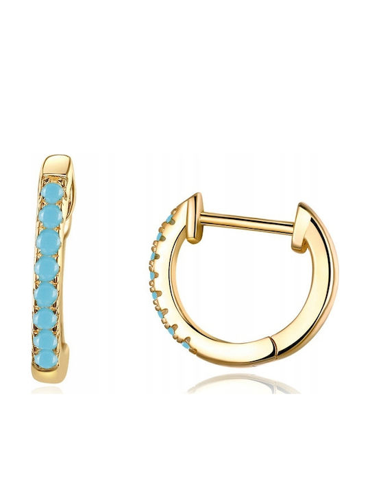 Gold-plated Silver Hoop Earrings Pastel Zirconia Gold-plated Silver Hoop Earrings Pastel Zirconia