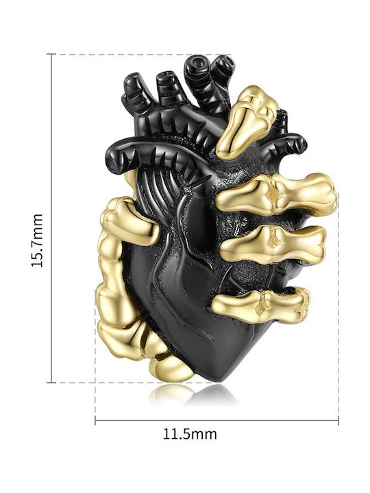 Black Heart Necklace Silver Chain S925