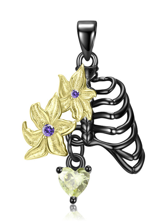 Silver 925 Chain Necklace Rib Flowers Fashion Trusky