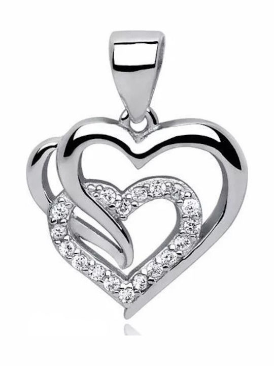 925 Silver Chain Necklace Two Hearts Trusky