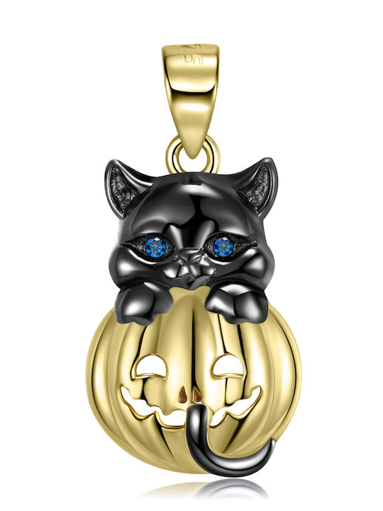 Kette Halskette Katze Kürbis Silber 925 Halsketten Trusky