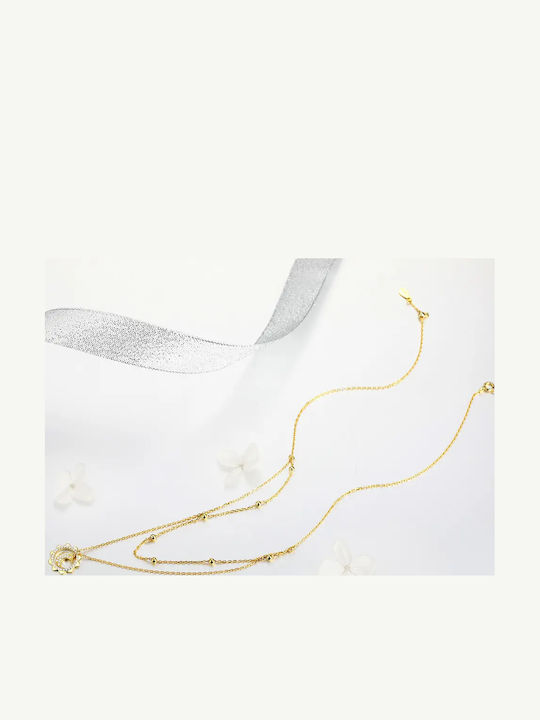 Trusky Gold Moon Necklace Silver Chain Necklace S925