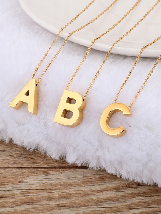 Gold Necklace Chain Letter A Stainless Steel