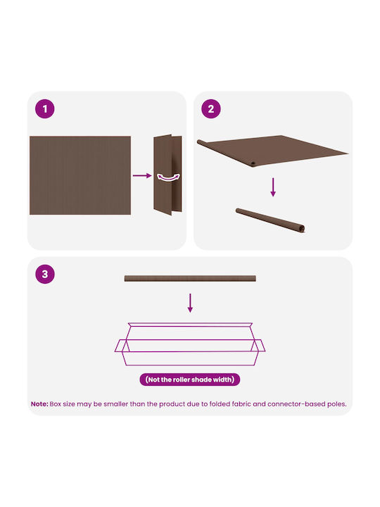 vidaXL Rollos Partieller Blackout Braune P120xH140cm 42036145