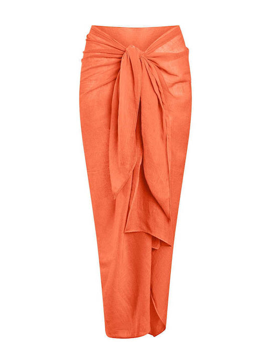 Celestino Women's Monochrome Semi-Transparent Coral Pareo