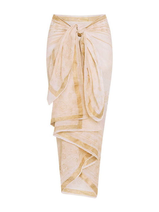 Celestino Women's Pareo With Metallic Details Beige