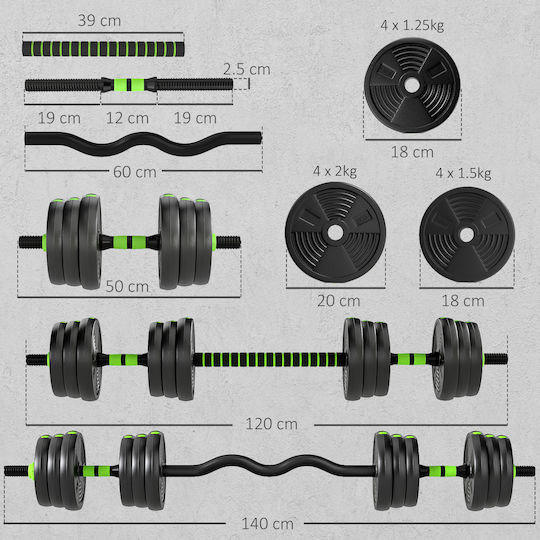 Sportnow Dumbbell Set with Bar 20kg
